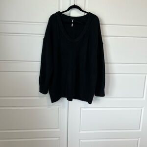 Free People Oversized Slouchy V Neck Sweater Size Large